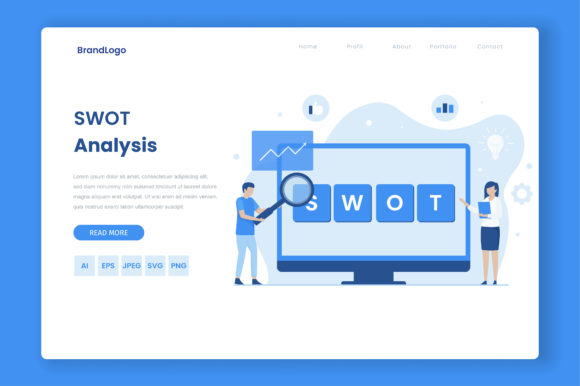 Download SWOT Analysis Flat Vector Concept - Concept Collection