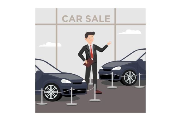 Download Car Dealership Showroom Flat Concept - Concept Collection