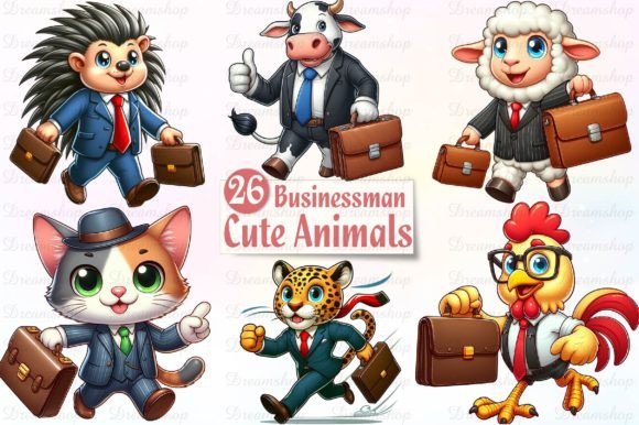 Download Cute Businessman Animals Sublimation PNG - Premium Resources